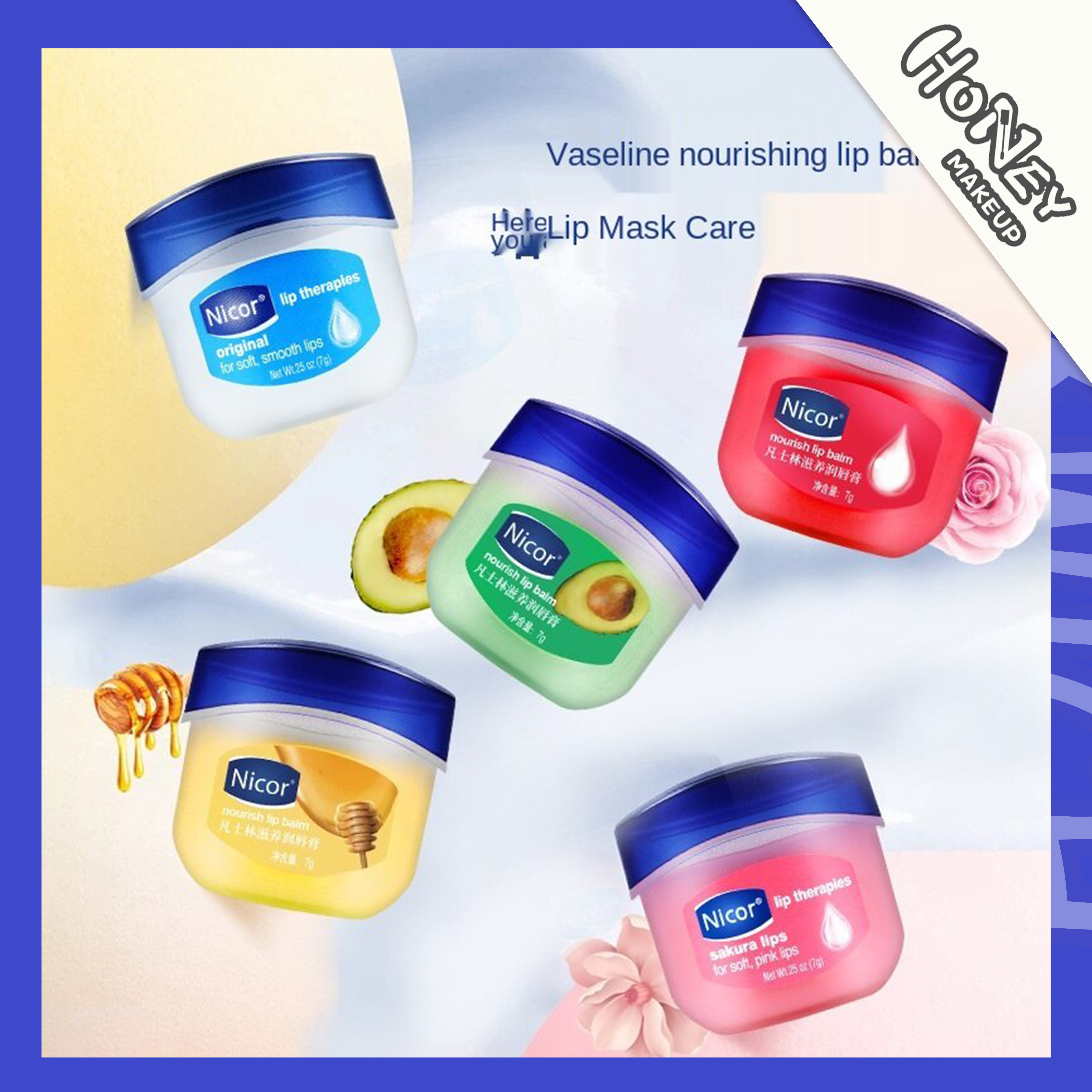 Honey Makeup [New arrivals] Nicor Vaseline lip balm moisturizes and prevents dry lips