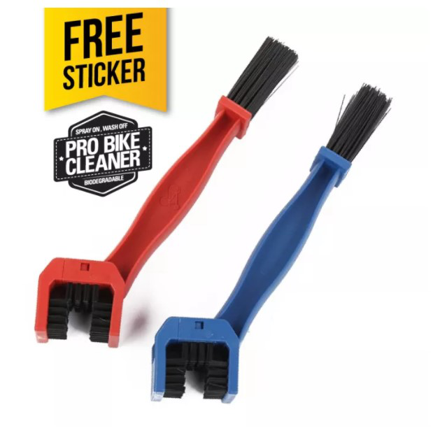 Berus Rantai Bicycle Motorcycle Chain Cleaning Tool Gear Grunge Brush Cleaner Red Color