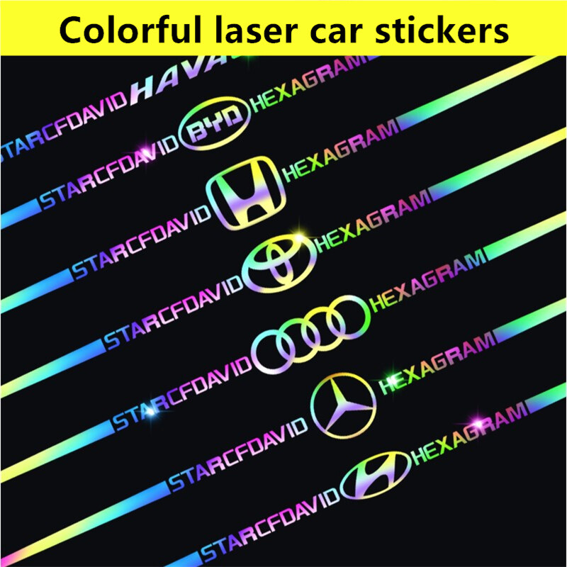 【Ann-Car】1PC Laser stickers Reflective Car Logo Stickers car decoration stickers Honda Toyota Proton Perodua