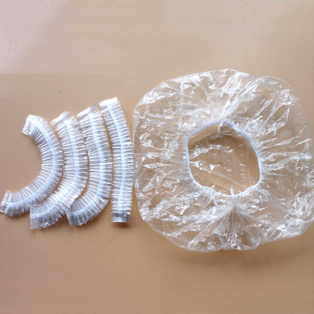 100pcs/pack Practice Travel Camping Accessories Household Elastic Disposable Hotel Shower Bathing Cap Bathroom Products Shower Caps Hair Salon