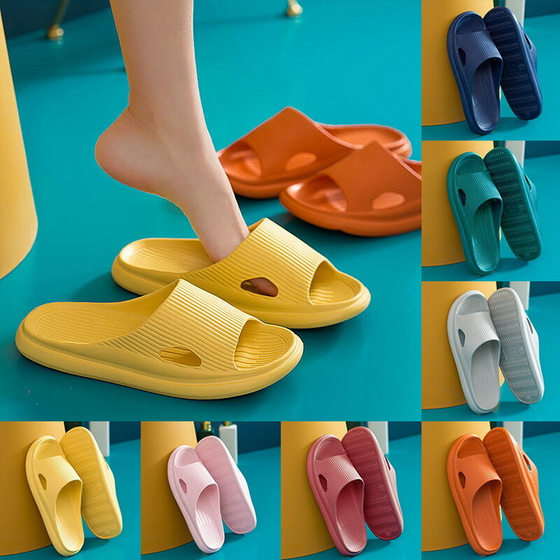 UE Women Thick Platform Slippers Summer Beach Eva Soft Sole Slide Sandals Leisure Men Ladies Indoor Bathroom Anti-slip Shoes