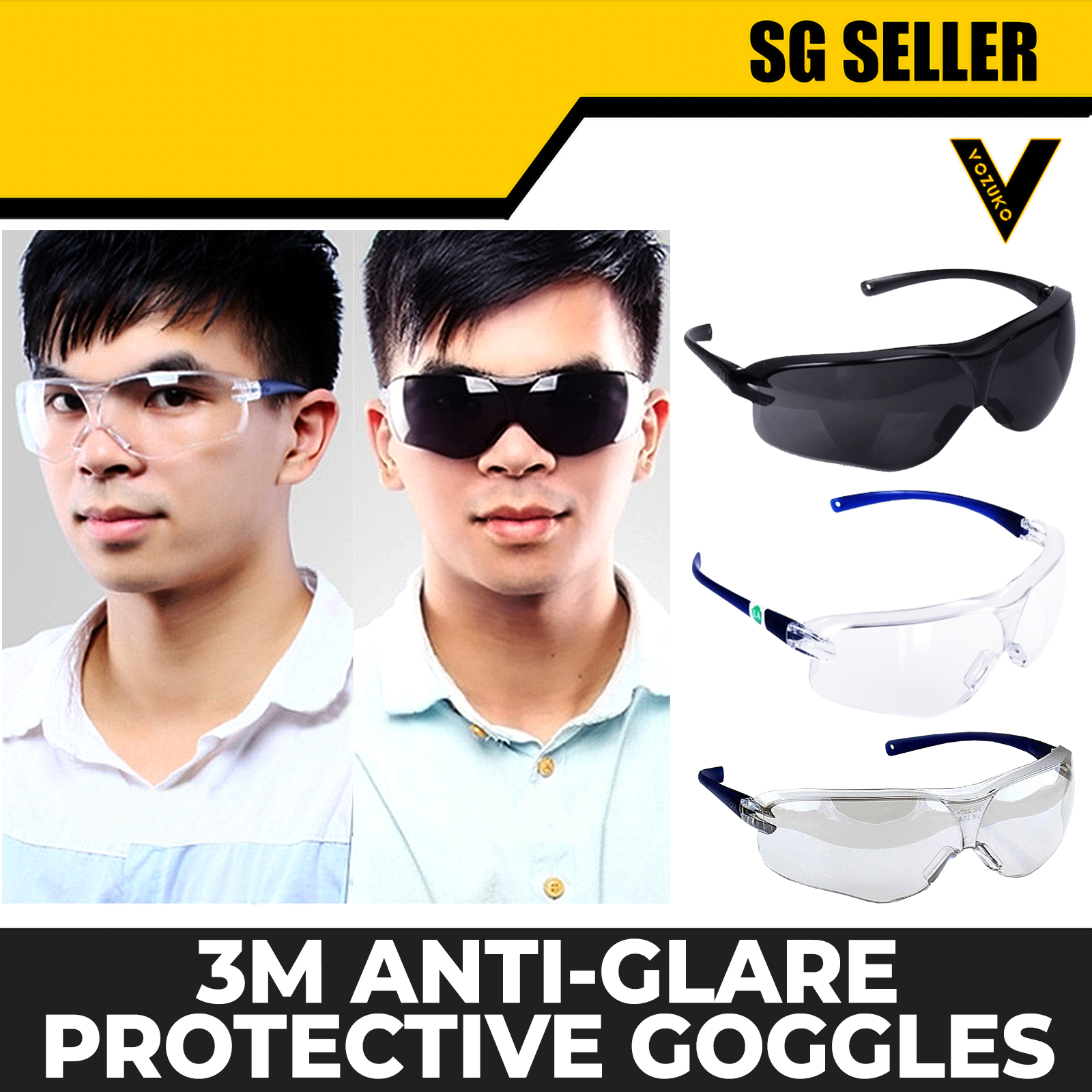 [SG SELLER] 3M 10434 AND 10435 POLYCARBONATED LENSES ANTI-GLARE ANTI-SCRATCH ANTI-FOG ANTI-IMPACT PROTECTIVE GOGGLES [H241]