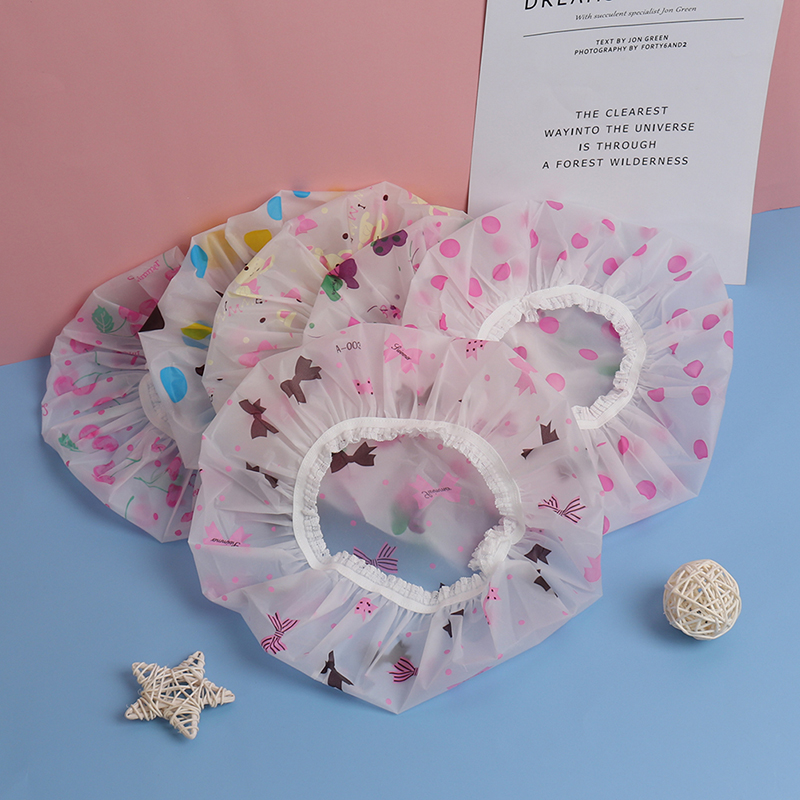 LOW PRICE SHOP 1Pc Thick Elasticated Waterproof Reusable Shower Cap Bath Hair Protector Cover