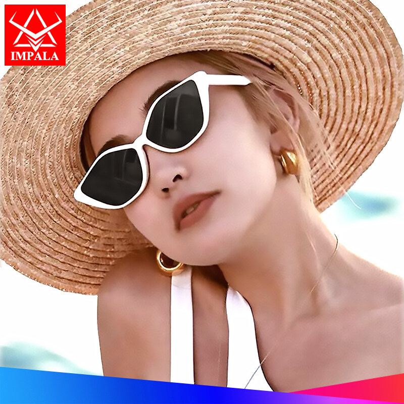 IMPALA QT1652W Fashion Sunglasses for Women Cat Eye Korean Style Small Lens Sun Glasses Anti Glare Driving Eyewear Korean Style UV400 HD Lens Sun Glasses