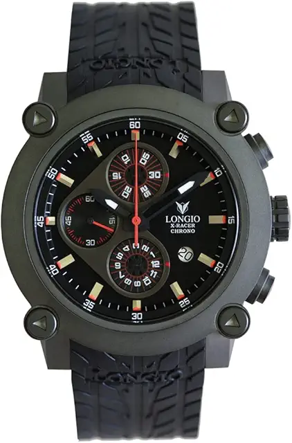 Luxury Watches for Men, Swiss Automatic Chronograph Watch with Natural Rubber Strap_X-Racer